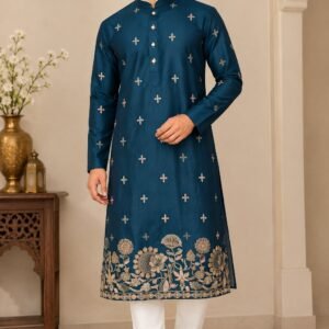 Water flower Daman Work Kurta