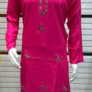 Flower Mirror Embroidery  Kurta