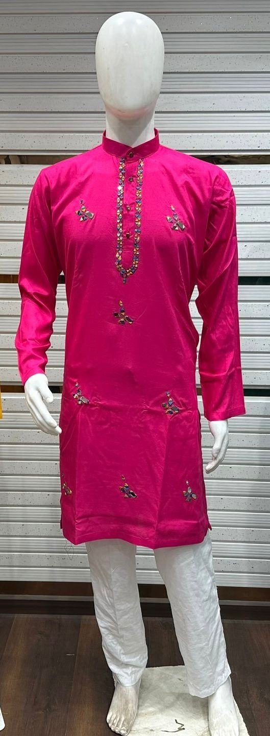 Flower Mirror Embroidery Kurta