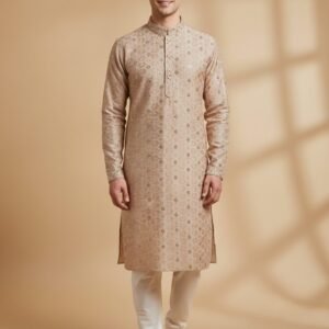 Beige Lakhnavi Kurta