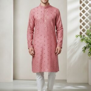 Dusty Rose Lakhnavi Kurta
