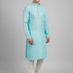 Turquoise Lakhnavi Kurta