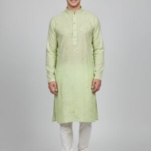 Vintage Green Lakhnavi Kurta