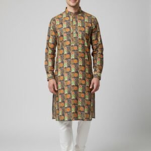 Green Mozaic Printed Kurta