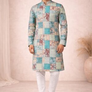 Greenish Blue Printed Kurta