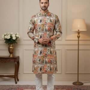 Mughal Design Printed Kurta