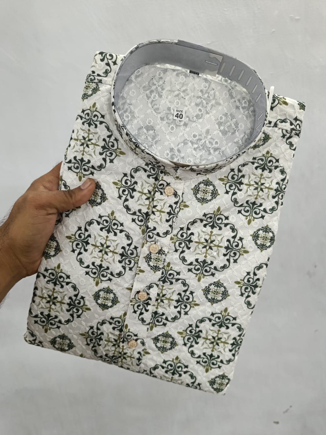 Mehandi Boxes Printed Kurta - Image 2