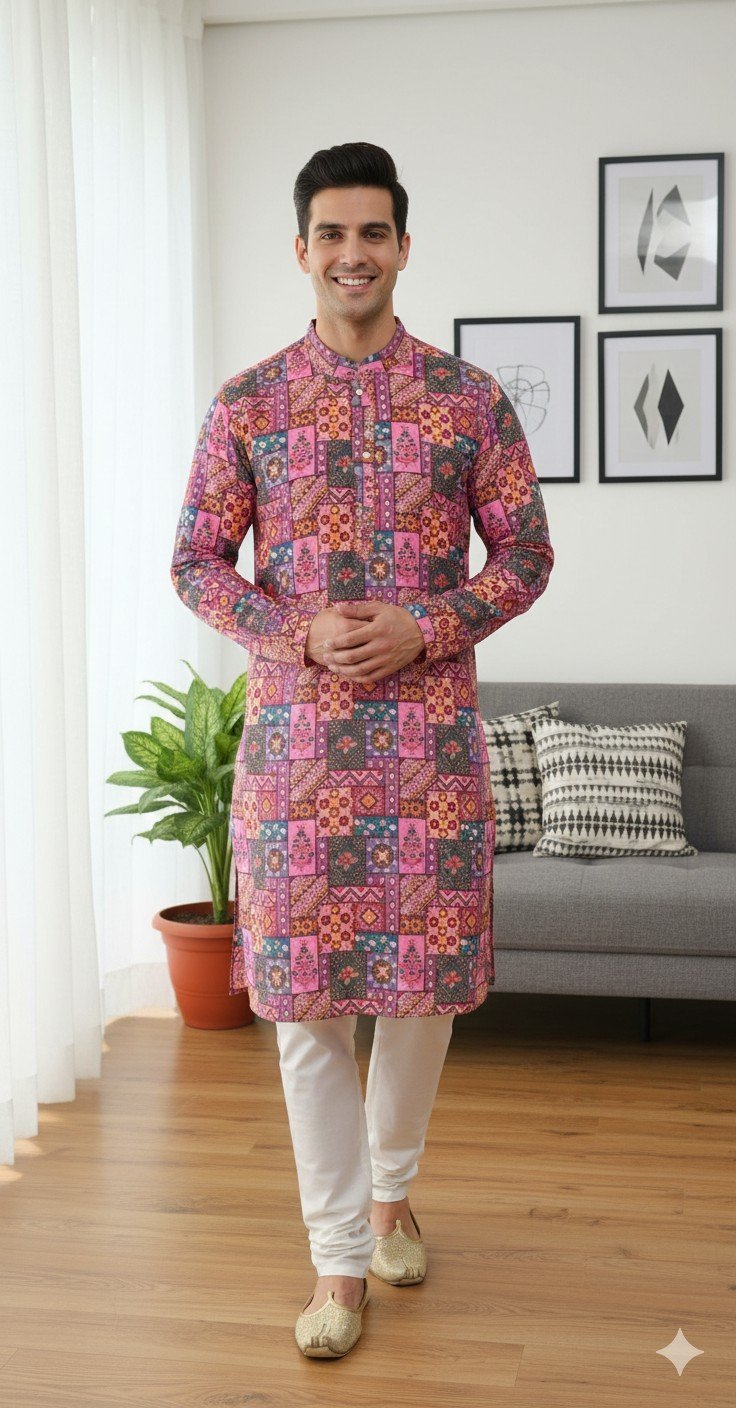 Pink Box Printed Kurta