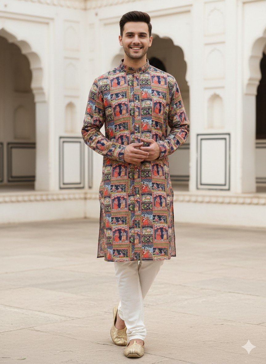 Radha Krishna Printed Kurta