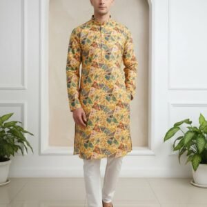 Yellow Joker Printed Kurta