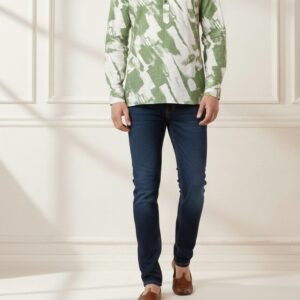 Green Paint Lines Short Kurta