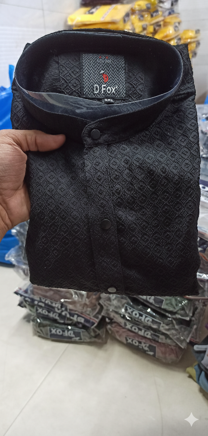 Hexagon Pattern Short Kurta - Image 3