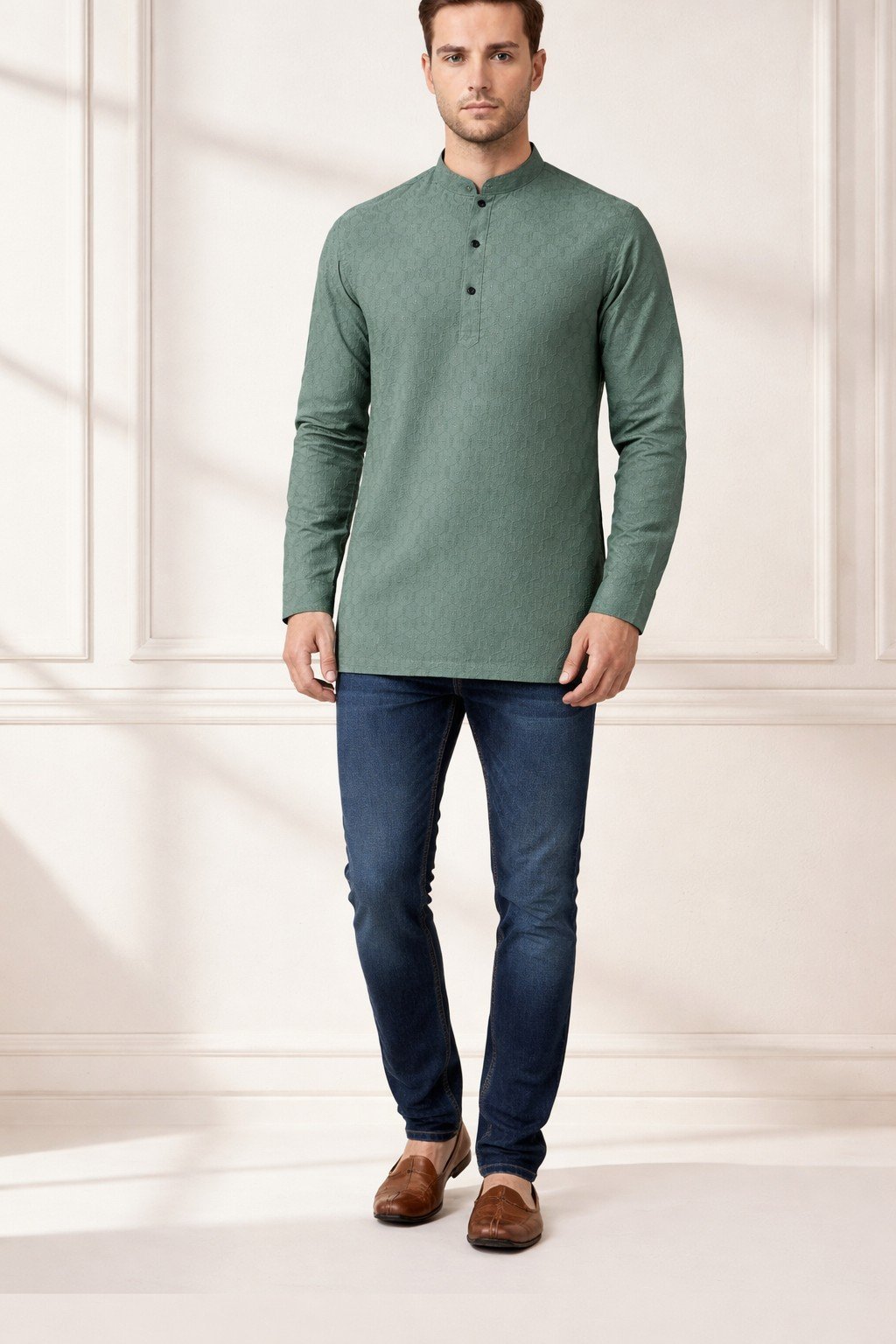 Hexagon Pattern Short Kurta
