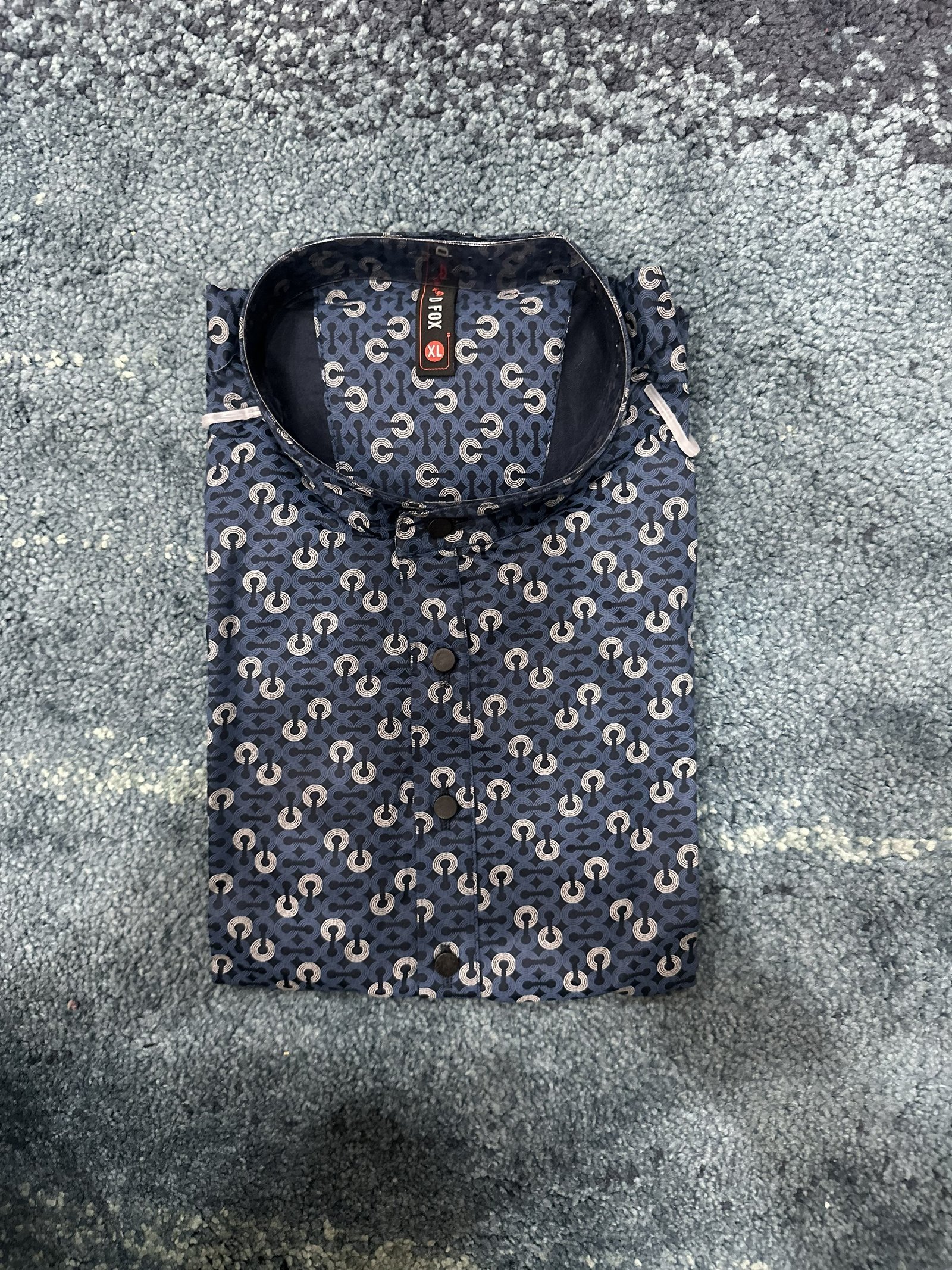 Navy Blue Circle Short Kurta - Image 2